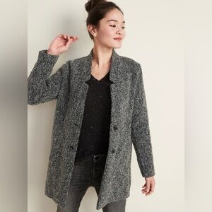 Old Navy Grey Small relaxed Textured Button Front Coat